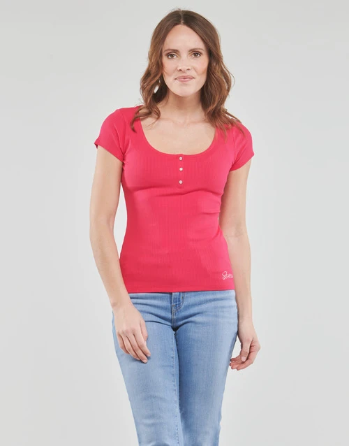 Guess Ss Karlee Jewel Btn Henley 4 Guess Ss Karlee Jewel Btn Henley - Afbeelding 2